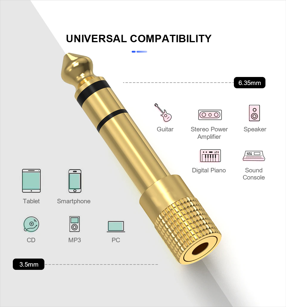 6.35mm to 3.5mm Audio Converter Plug 03