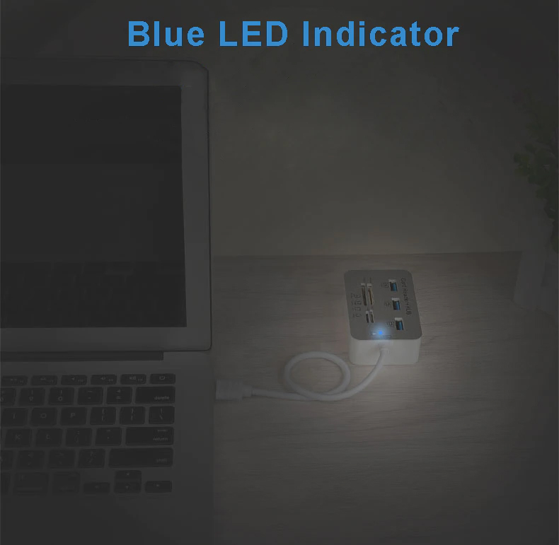 7 in 1 USB 3.0 to 3 Ports USB 3.0 Hub Combo with Card Reader 05