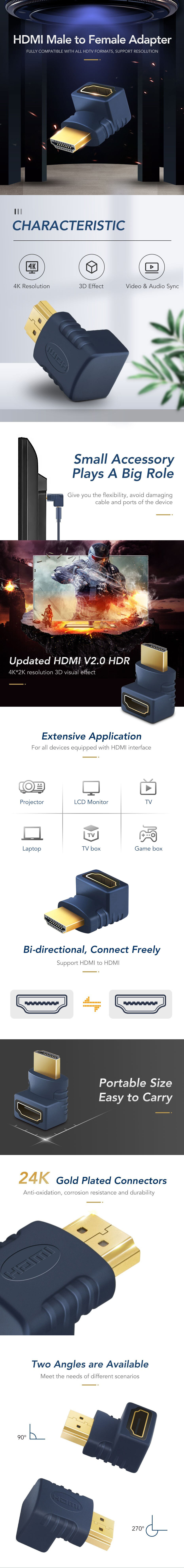 HDMI to HDMI 90 Degree Converter Adapter 01