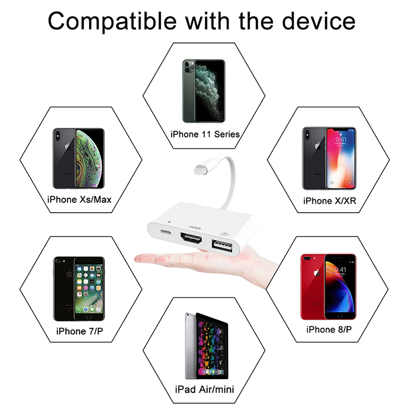 Lightning to HDMI USB Lightning Charging PD 06