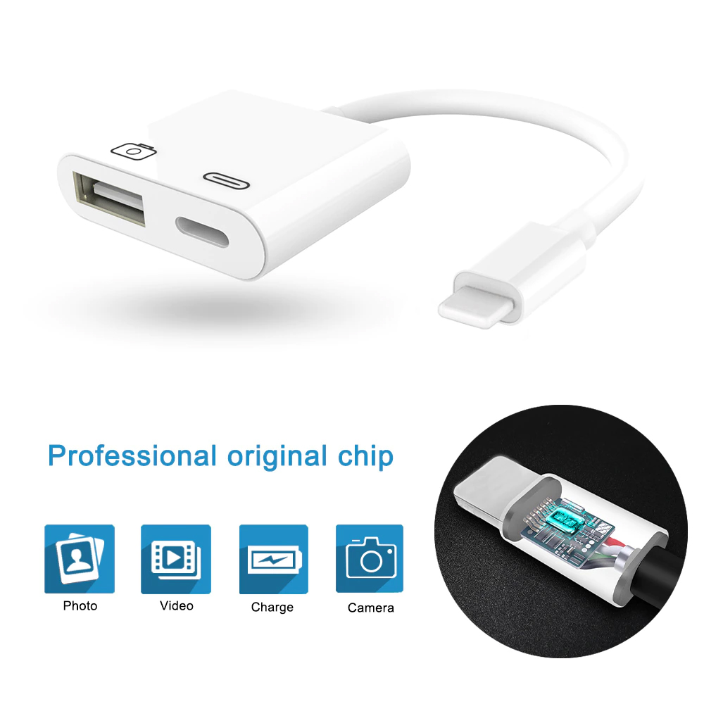 Lightning to USB 3 Camera Reader and Lighting Charging PD 06