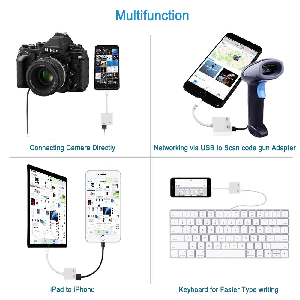 Lightning to USB 3 Camera Reader and Lighting Charging PD 10