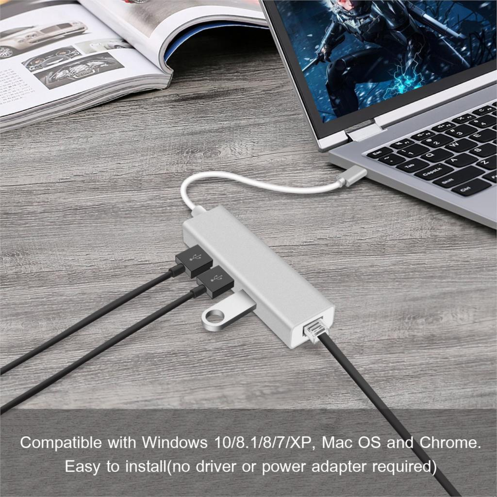 Type C to RJ45 and 3 Port USB 04