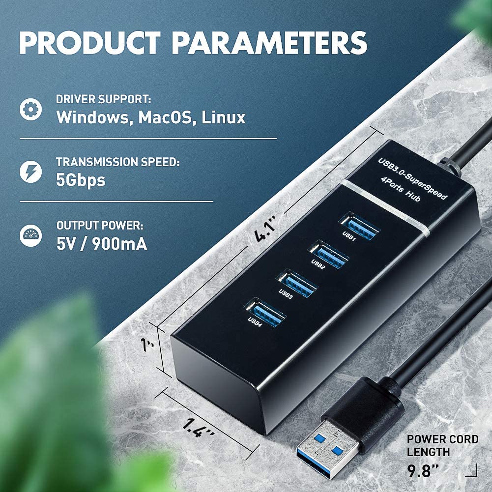 USB to 4 Port USB 3.0 Hub 04