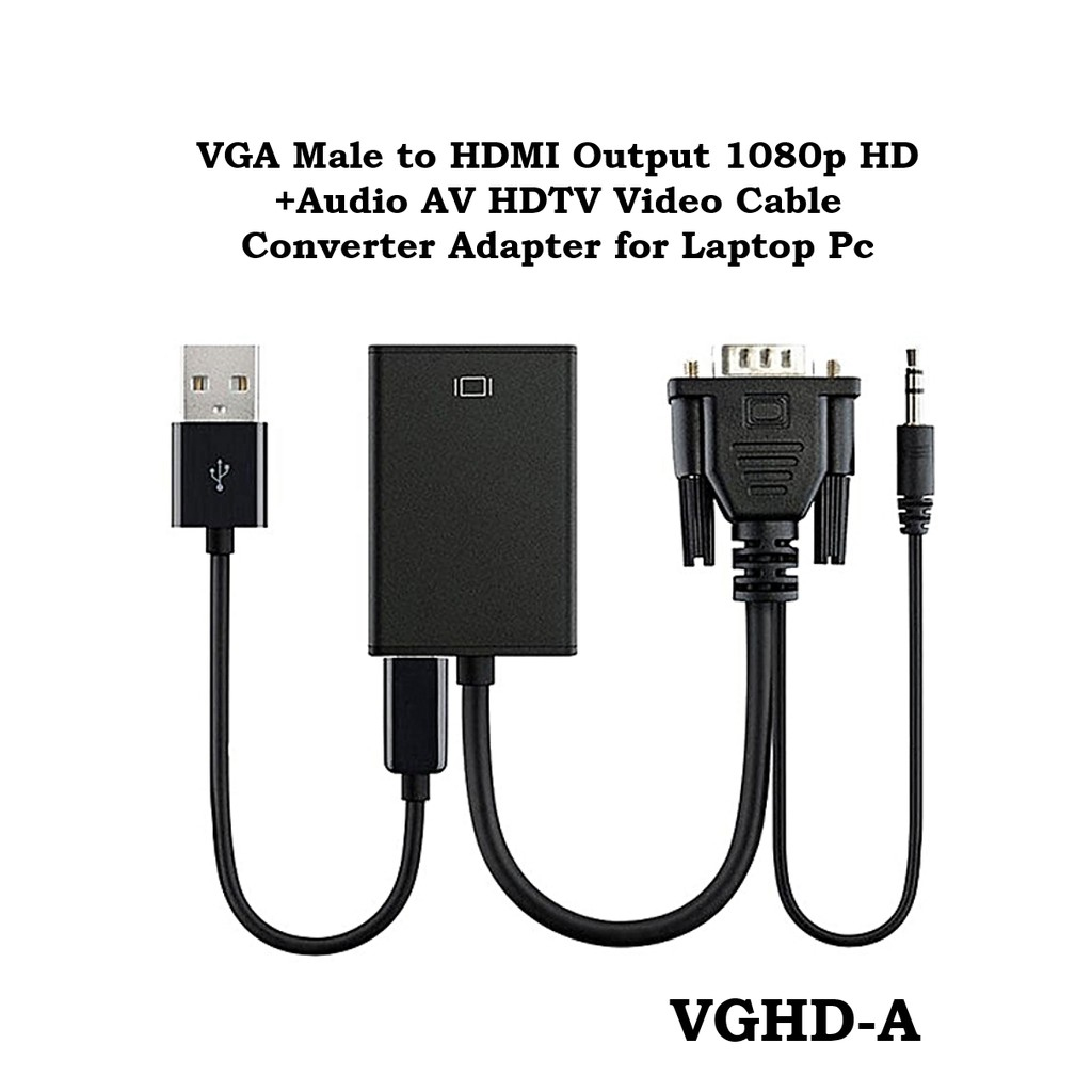 VGA with Audio to HDMI Cable Converter Adapter 01