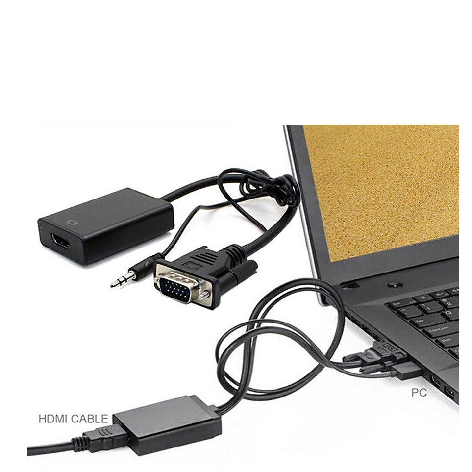 VGA with Audio to HDMI Cable Converter Adapter 04