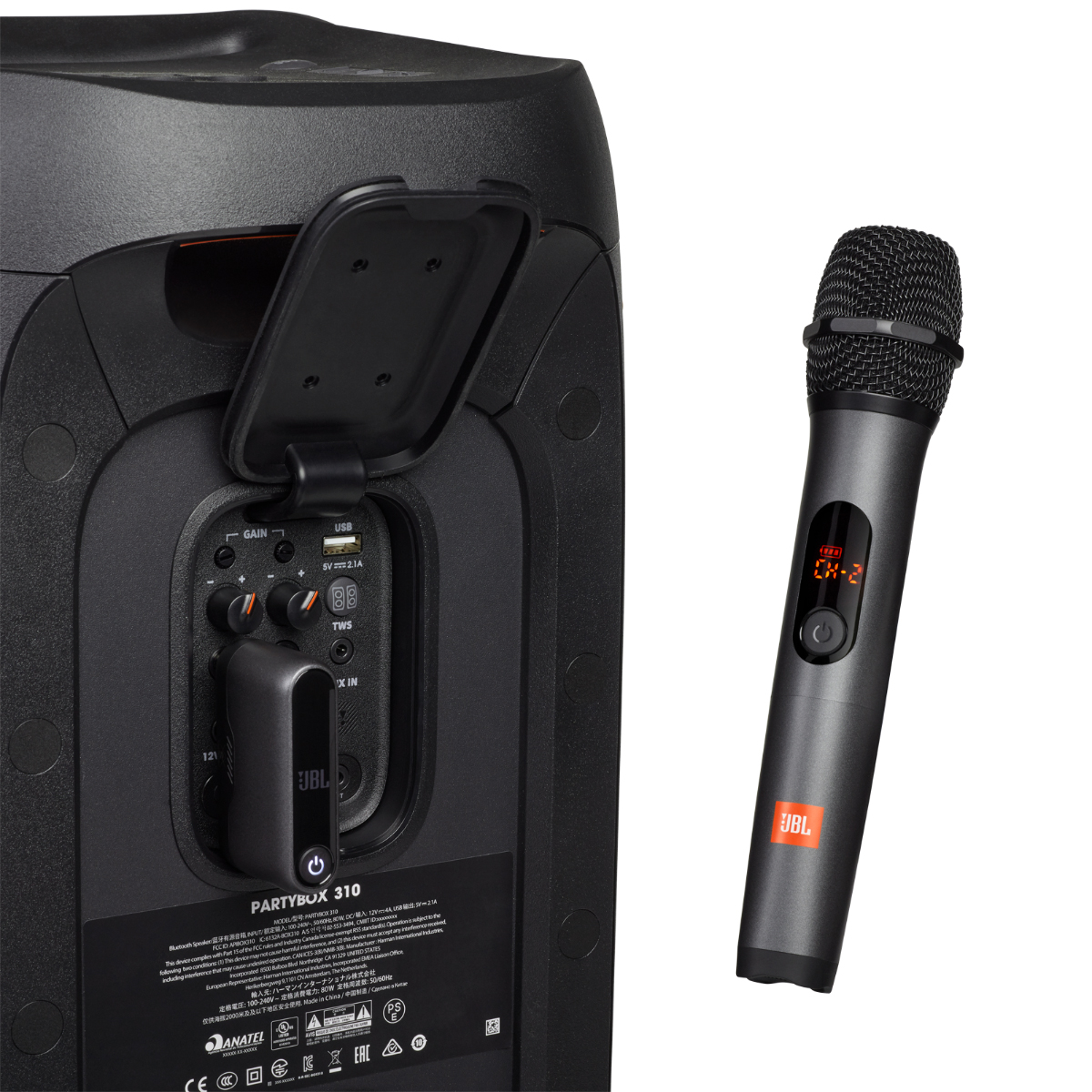 JBL PartyBox 310 with Dual UHF Microphone 02