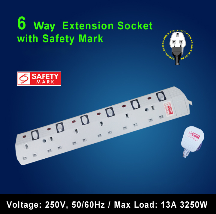 Sum Extension Socket 6 Way