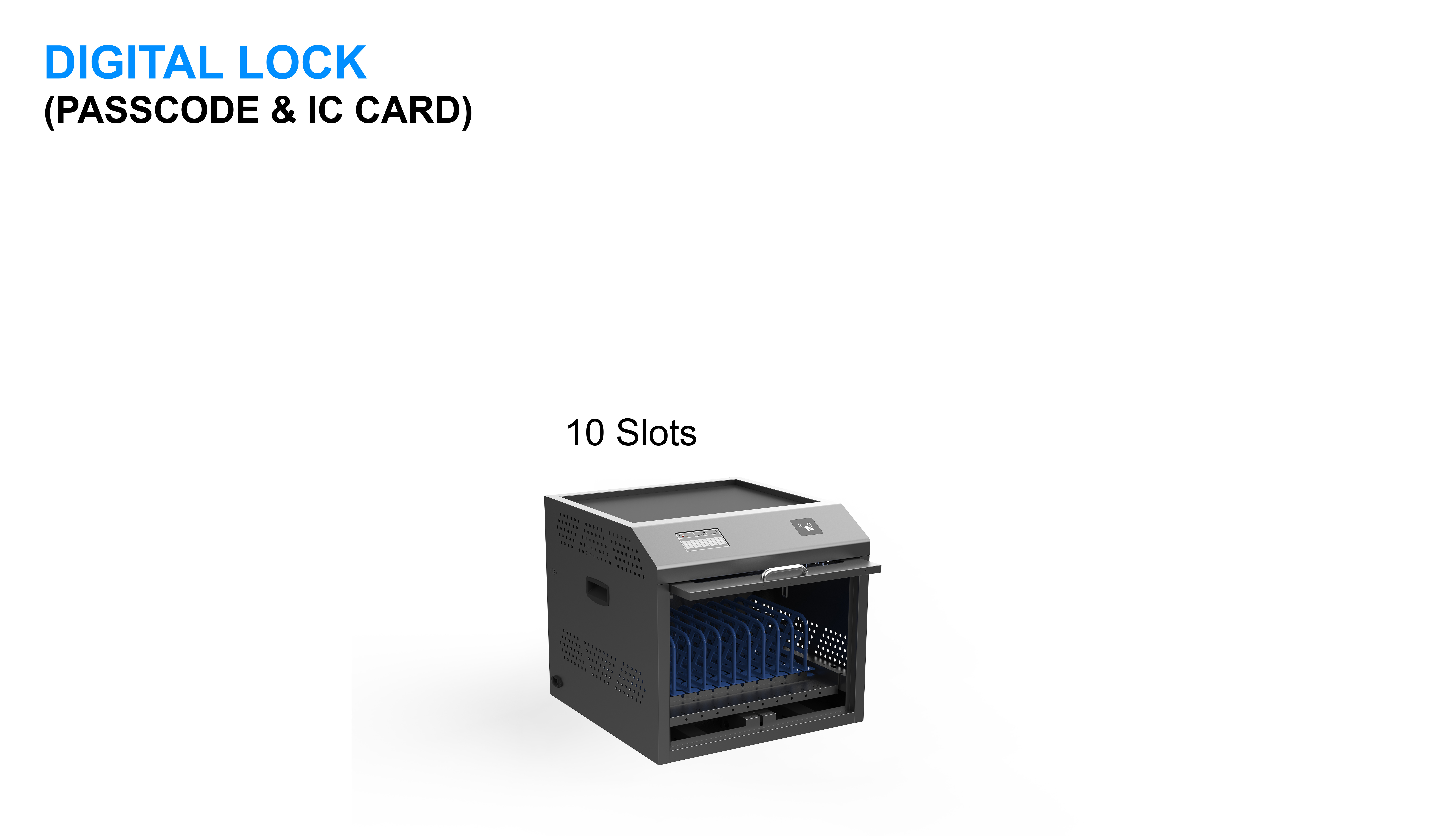 V-Lab C-CM35 Series: 10 USB-C 30W Power Delivery Fast Charge & Data Sync for iPad & Android Tablet. Digital Lock Cabinet with Touch Screen, Smart Timer and UV Disinfection