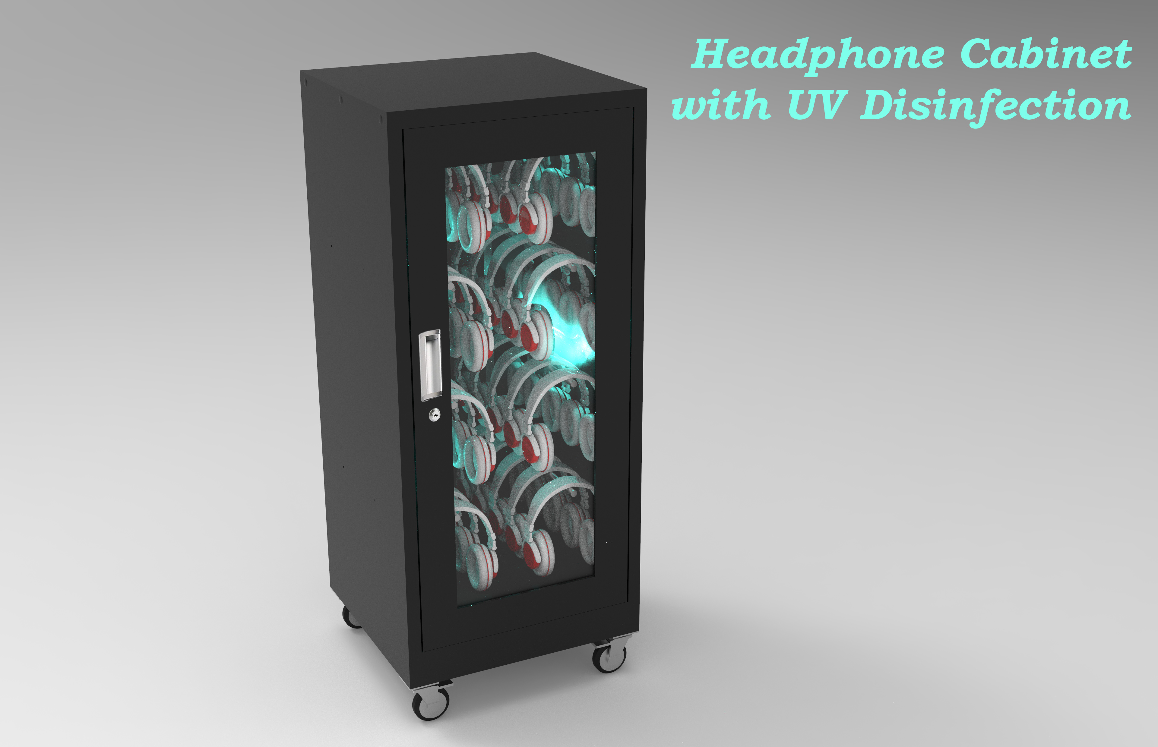 40 Headphones Cabinet with UV Closed Door with Headphone