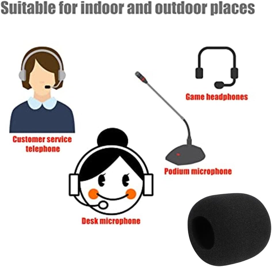 Foam Sponge Microphone Cover Cap for Headset Microphone 03