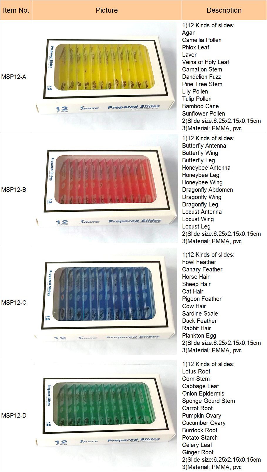 Plastic Prepared Slides Product1