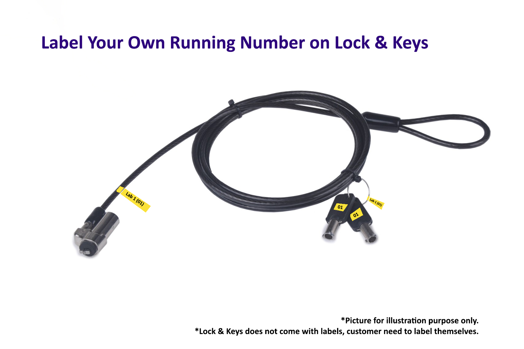 Nano Keyed Cable Lock with Label