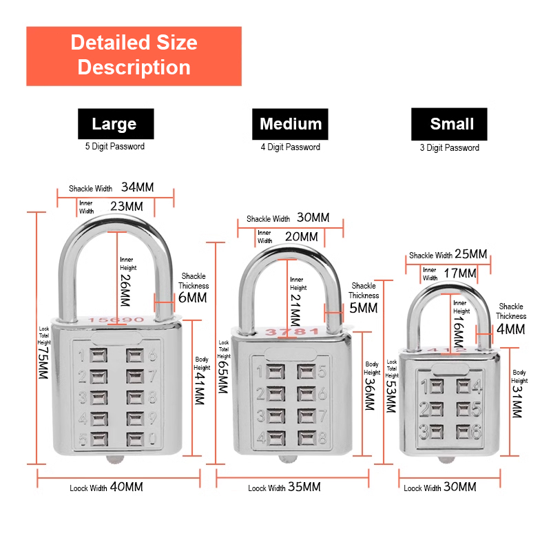 Push Button Password Padlock 03