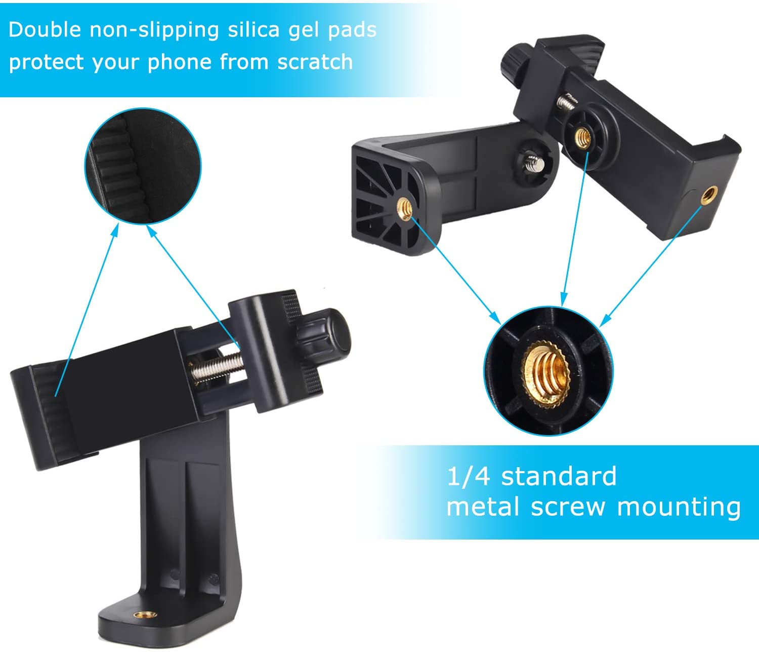 Universal Phone Clamp Holder Mount Attachment for Tripod 03