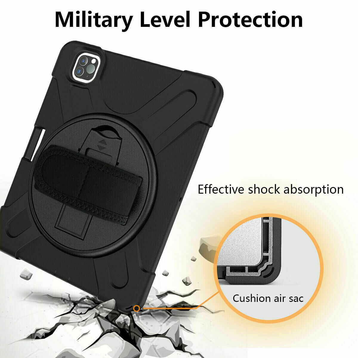 Armour Silicon Case with Kick Stand Body Sling Hand Grip Strap Pencil Holder 06