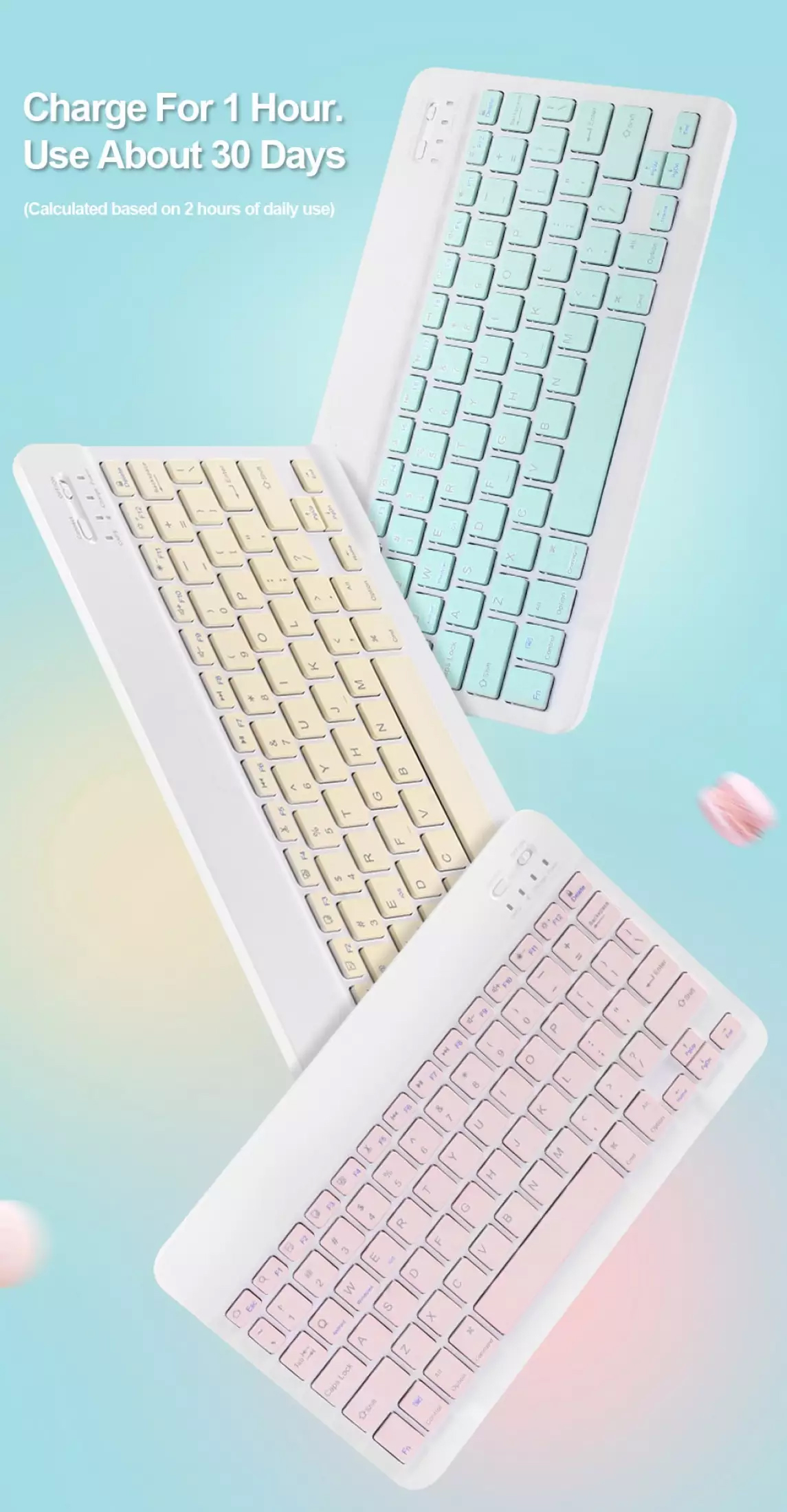 Detachable Bluetooth Keyboard with Honeycomb Case and Pencil Holder for iPad 03